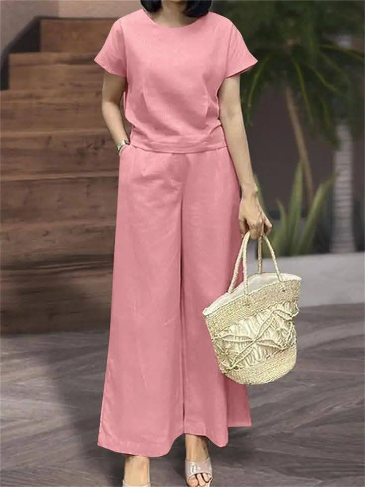 Women T-shirt and Leg wide pant set / Co Cod's Set