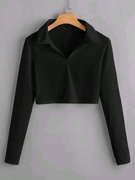 Full Sleeve polo Crop top