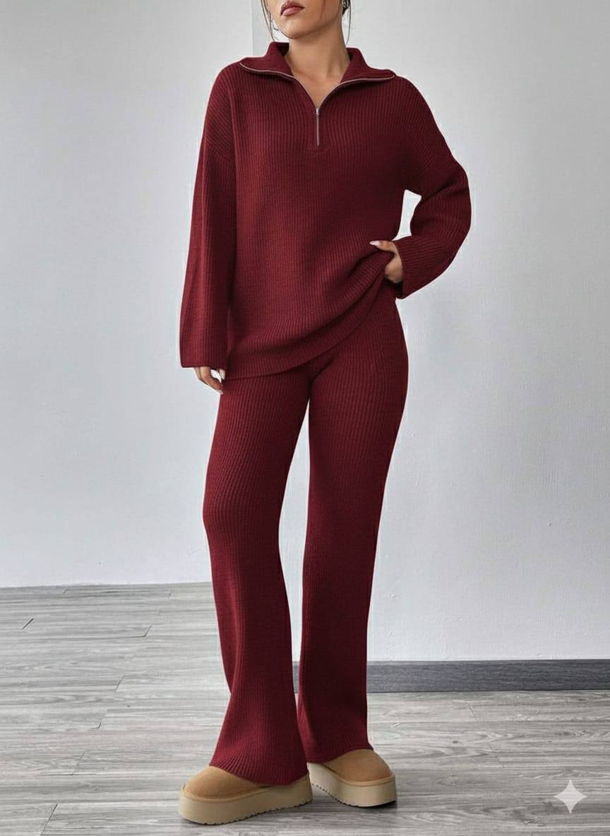 Zepper Quarter-Zip Sweatshirt And Trouser