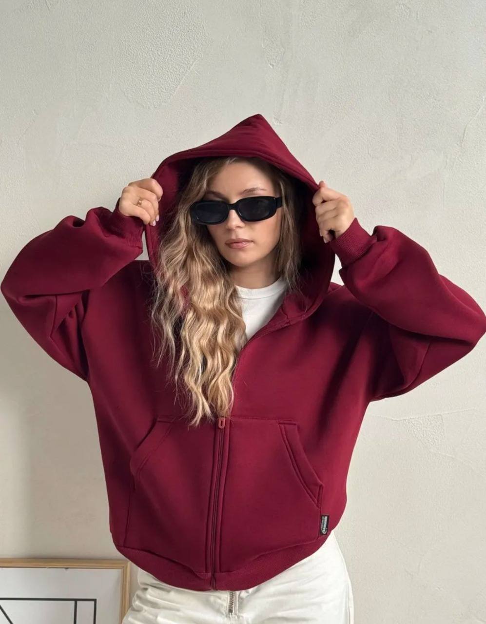 Winter friendly Loss Fit Solid Zippers Hoddie